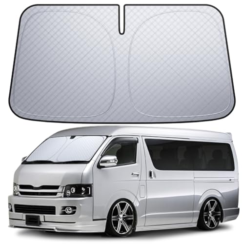 【6層断熱素材】 Lamicall トヨタ ハイエース 200系 ワイドボディ フロントガラス サンシェード: 車サンシェード 日除け 車 クルマ フロントサンシェード, 車用 フロントガラス サンシェード 折り畳み式 カーシェード 断熱 カー用品 遮光