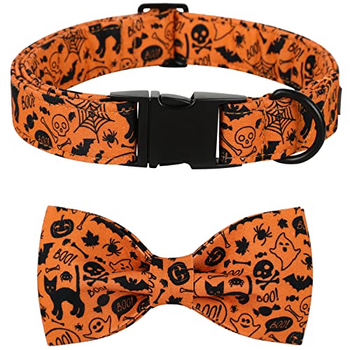 Lionet Paws Dog Collar with Bowtie, Halloween Bowtie for Dogs and Cats Adjustable Comfortable Dog Collar Girl Boy, S, Neck 25-40cm
