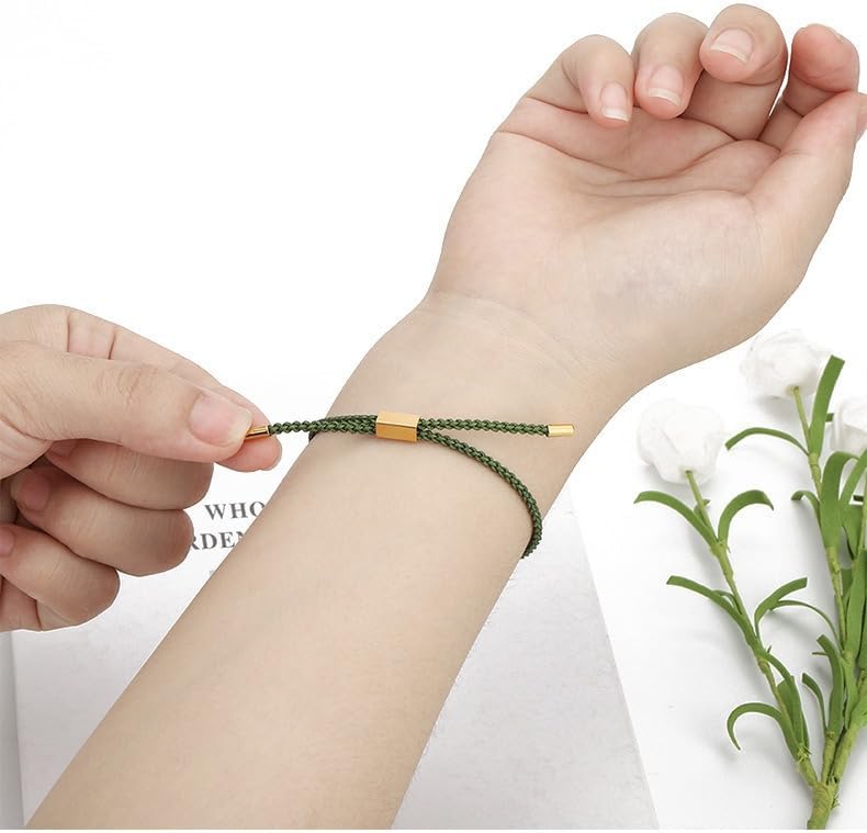 Be Kind of a B Tube Bracelet, Adjustable Hand Bradied Wrap Stainless Steel Handmade Engraved Inspirational Bracelet for Women To My Daughter/Best Friend Inspirational Jewelry Win Silver+Black image 3 of 6 B0DJFSJJY9