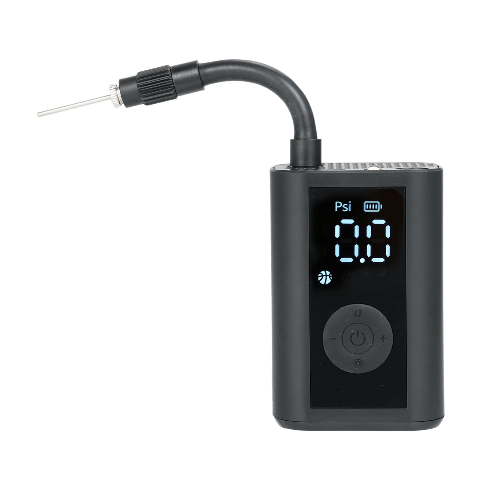 Elektryczna pompka do piłek Przenośny inflator do piłek ze światłem LED 0 15PSI Akumulatorowa pompka powietrza z igłą do koszykówki Siatkówka Piłka nożna Baseball Materiał ABS