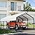 Walsunny Metal Carport 12x15 FT Heavy Duty Carport Canopy with Enhanced Base, Outdoor Car Shelter with Galvanized Steel Roof and Frame Garage for Truck, SUV, Boat, Gray