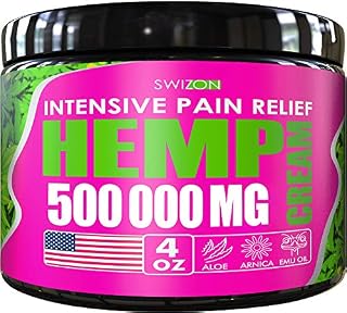 Extra Strong Hemp Cream for Pain Relief - 500,000 - Best Natural Pain