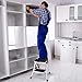 ACSTEP Folding Step Stool 2 Step Ladder Heavy Duty Metal stepping Stools for Adults with Anti-Slip Wide Pedal Lightweight Portable Collapsible Small Stool Kitchen Folding Mini Ladder 330Ibs White