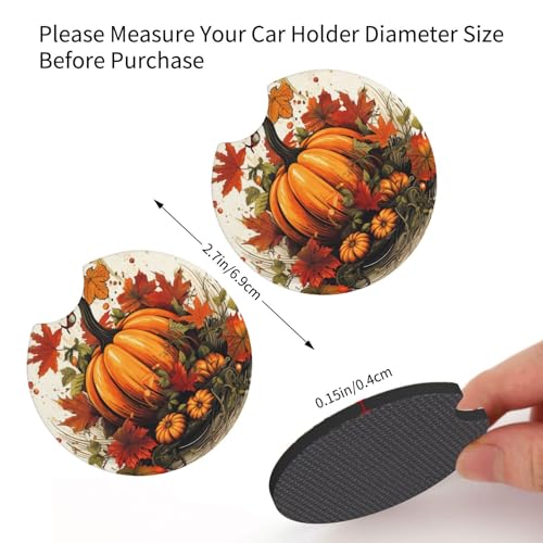 Coasters para portavasos de carro, paquete de 2, diseño hojas de arce miniatura 3