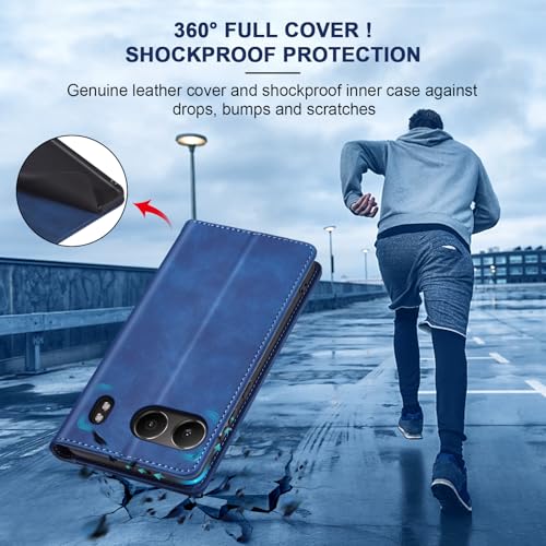 Image of Jasonyu Case for OnePlus Nord 4 5G Leather Wallet Flip Cover with Card Holder,Kickstand, Magnetic Closure,TPU Shockproof Phone Case Compatible with OnePlus Nord 4 (Blue)