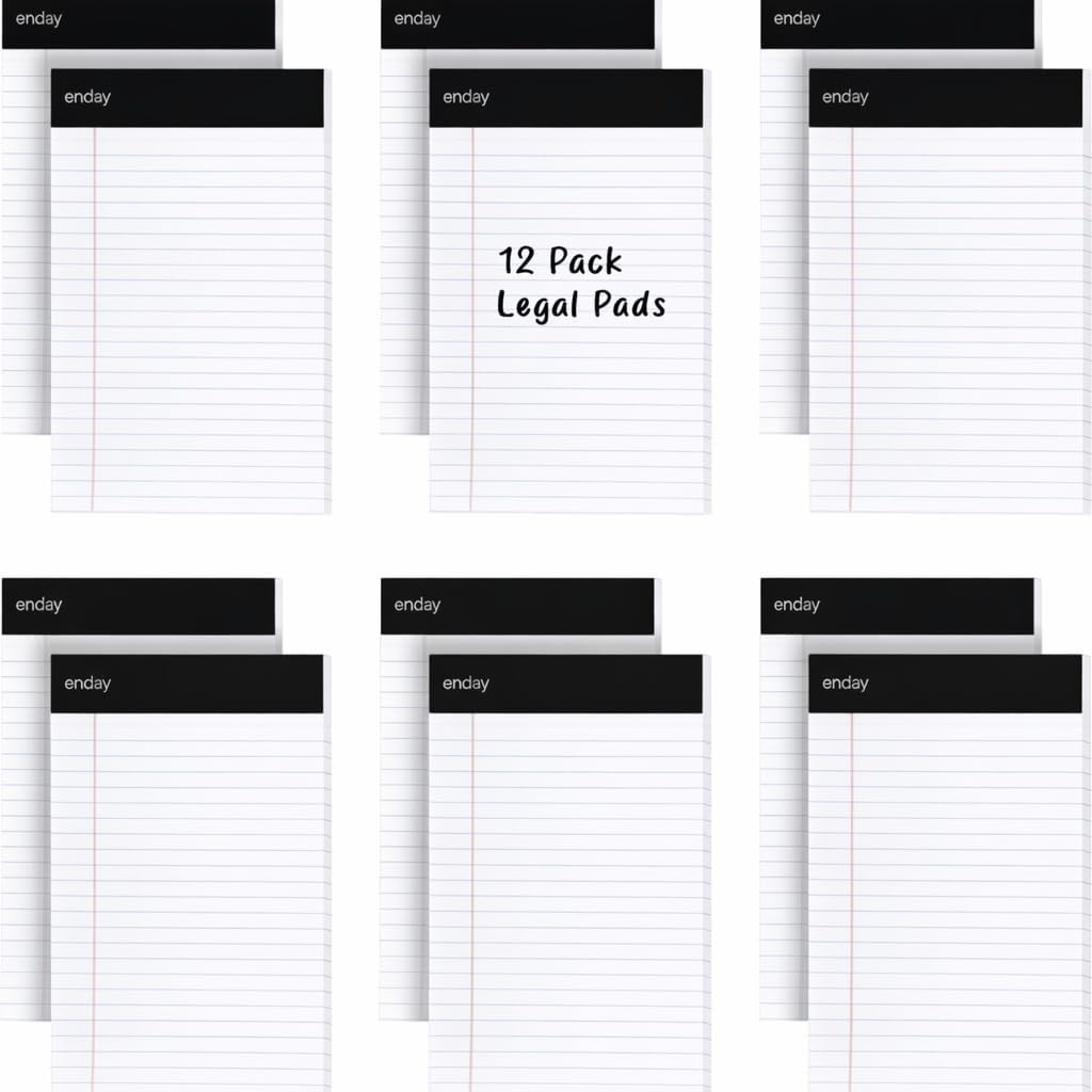 Emraw White Jr. Perforated Edge Legal Ruled Universal 50 Sheets Letter Writing Pad- 50 Ct. 5" x 8" inch (Pack of 12)