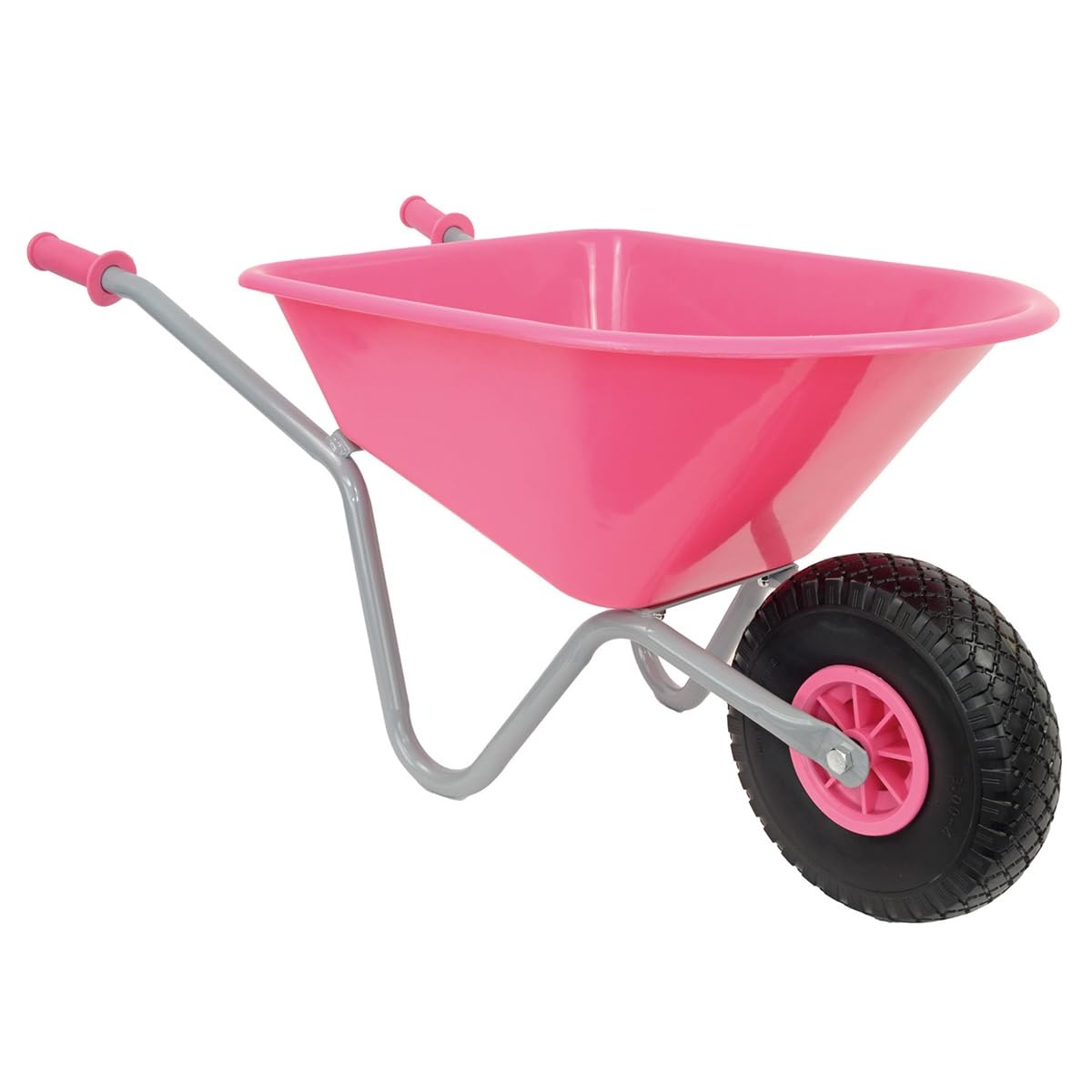 Matrix Kinderschubkarre hohe Qualität 40kg Schubkarre Kinder rosa pink Garten Vollgummirad | Kinder ab 3 | belastbar bis 40kg | leicht, sicher & stabil | einteiliger Rahmen | 20l Mulde