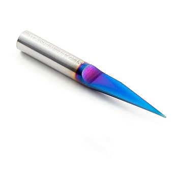 CNC Wood Carving Bits 15 Degree 0.005 Tip with 1/4 Shank Solid Carbide V Groove Engraving Bits