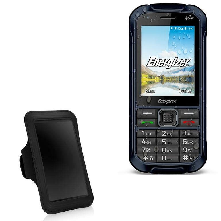 BoxWave Case Compatible with Energizer Hardcase H280S - Sports Armband, Adjustable Armband for Workout and Running for Energizer Hardcase H280S - Jet Black