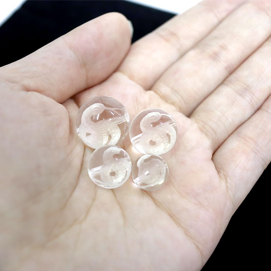 ホワイトスネークダイヤモンド入り手彫り水晶白蛇水晶NO 25-1177 白ヘビ 蛇彫り 天然水晶 ペンダントトップ 縦約32ミリ×幅約22