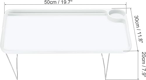 Miniatura 2 de PATIKIL Bandeja de desayuno, paquete de 2 bandejas de cama con patas plegables, plato reutilizable para servir, portátil, escritorio para comer,