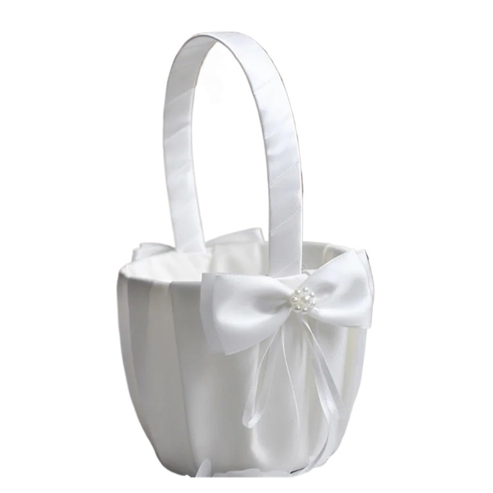 Panier de mariage en soie blanche 20 cm pour demoiselle d'honneur