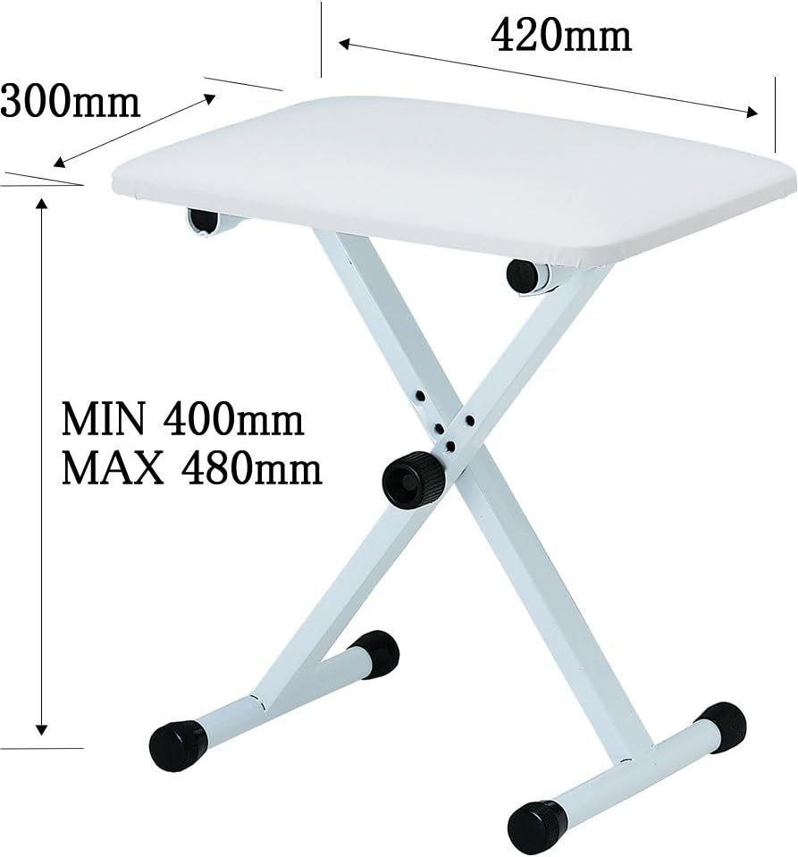 KC KB-4400/WH Keyboard Throne (Piano Chair), White