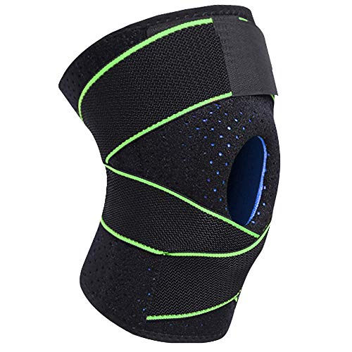 Sykooria Rodillera Deportivas, Rodillera de Menisco y Ligamento con Estabilizadores Laterales y Almohadillas en Gel óseo, Correr, Escalada, Ciclismo