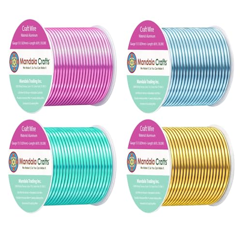 Image of Mandala Crafts 13 Gauge Pastel Anodized Aluminum Craft Wire, 240 FT | Colored, Flexible, Bendable, for Bonsai, Armature, Sculpting, Wire Wrapping, Jewelry Making, Weather & Tarnish Resistant