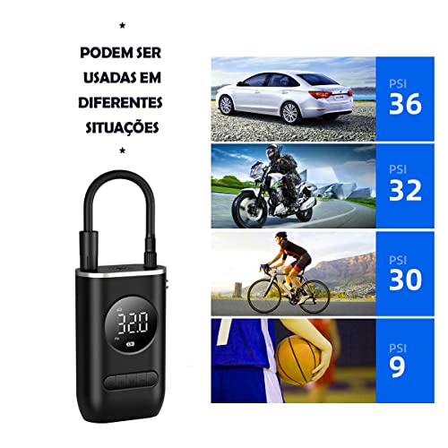 Calibrador Compressor Sem Fio Digital Para Encher Pneu De Carro, Bike, Moto, Bolas Bomba de Ar Elétr