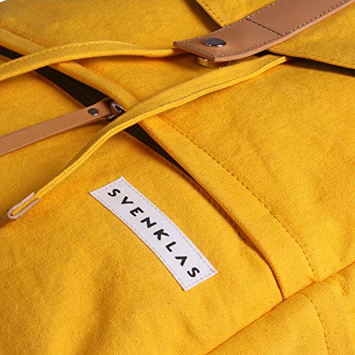 Image of Svenklas Hagen Backpack - 20 L Organic Cotton Italian Leather 16 inch Inch Laptop Bag For Men and Women