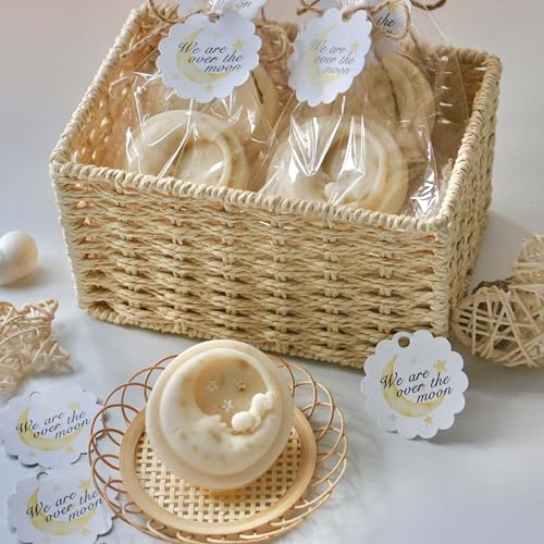 Hayzzi Over the Moon Baby Shower Favors Honey Oatmeal Soap Favors Star Little Sky Cloud Gender Reveal Party Decor with Cards for Guest Gender Reveal Keepsake Wedding gifts Decorations