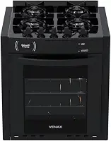 Fogao A Gas De Embutir Gaudi Prisma Vitreo Bl 4q Preto Gas Glp