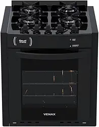 Fogao A Gas De Embutir Gaudi Prisma Vitreo Bl 4q Preto Gas Glp