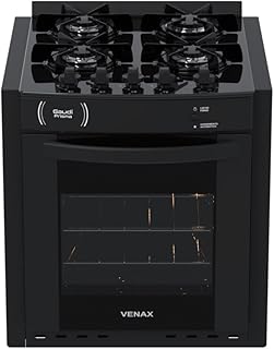 Fogao a gas de embutir gaudi prisma vitreo bl 4q preto gas glp