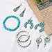 NEWITIN 17 Pieces Turquoise Jewelry Set for Women Fashion Costume Jewelry Silver Plated Necklace Bracelet Earrings Set for Women