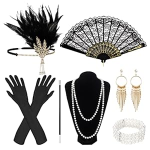 Firtink 9 Stück 20er Jahre Kostüm Damen, 20er Jahre Accessoires, Charleston Accessoires Damen Great Zubehör für Frauen