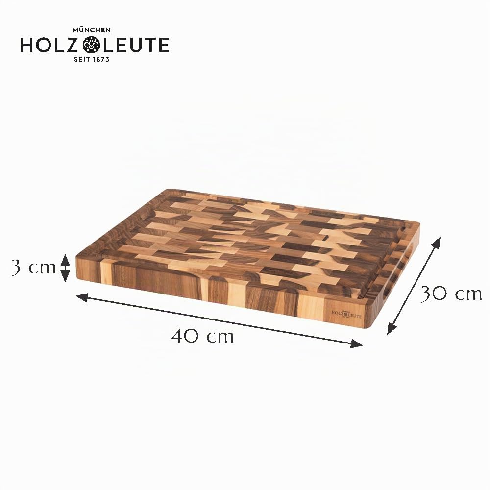 Stirnholz Schneidebrett Nussbaum Holz 40 x 30 x 3 cm | Holz-Leute