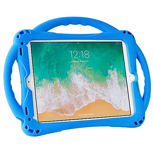 iPad 9,7 antichoc étui silicone bleu iPad Air 2 avec poignée support