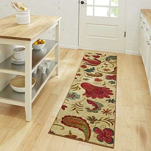 Mohawk Home Tropical Acres Paisley Floral Runner Area Rug, 2'x5', Beige