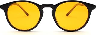 articulo Gafas Filtro Luz Azul Hombre Mujer Biohacking — Bloqueo Luz Azul Ordenador y Dormir — Reduce Fatiga Visual y Migraña — Lentes Ámbar y Rojas Redondas TR90+CP