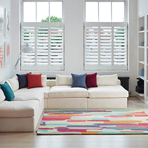 Image of Carpet Mahal Export Quality Handmade Tuffted Pure Woollen Carpet for Living Room Bedroom Size 5 x 8 feet (150X240 Cm) Color-Multi