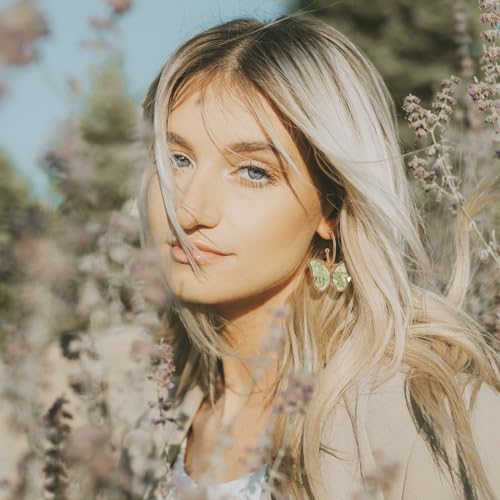 Gold Butterfly Dangle Earrings for Women - Lightweight Acrylic Butterfly Dangle Hoop Earrings for Mother Daughter Teen Girls2