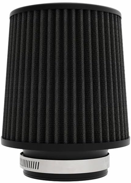 K&N Dryflow Lifetime Universal Clamp-On Air Filter: Dry Synthetic, Washable, Oil-Free: Flange Diameter: 3.5 In, Filter Height: 6 In, Flange Length: 1.5 In, Type: Dry Synthetic, RU-3110HBK
