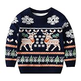 [HongzyFirm] クリスマス セーター キッズ ベビー服 プルオーバー 女の子 男の子 面白い ノルディック柄 韓国風 防寒 可愛い 男女兼用 丸首 長袖 子供 インナー トップス ニット 子供服 厚手 春秋冬 暖かい ニットセーター 新年 プレゼント