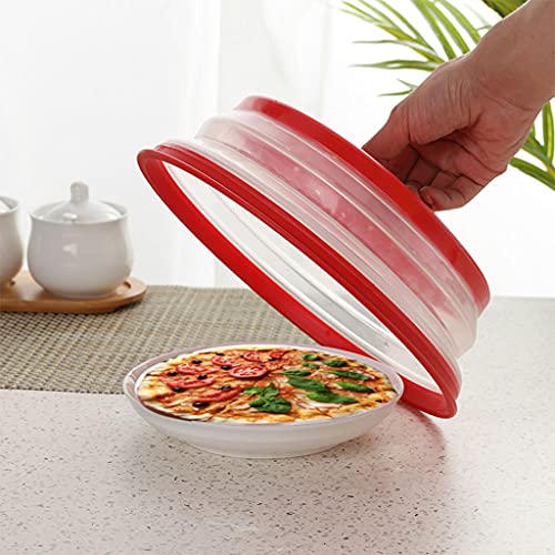 Image of Collapsible Microwave Splatter Cover, Microwave Plate Cover With Steam Vent(12.3 IN,Grayish white)