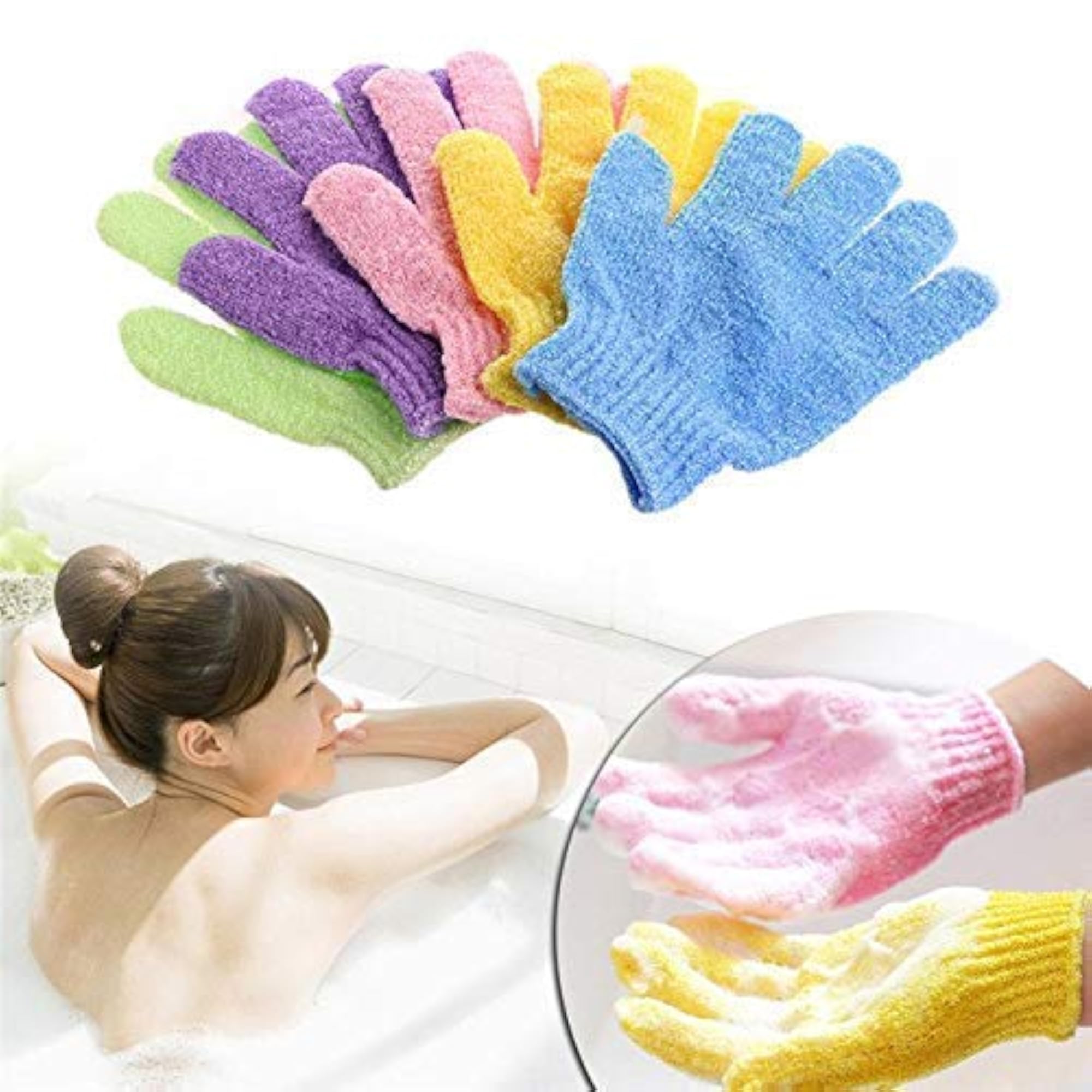 Body Bath Scrubber Cleaner Rubber Gloves