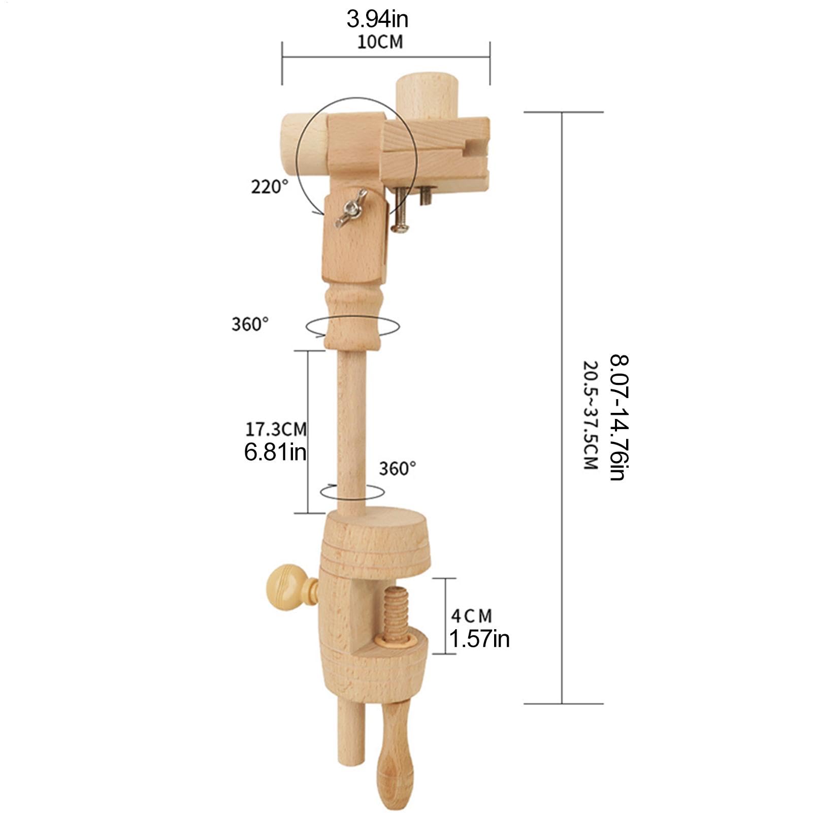 Renopfect Support de cadre à broder en bois - Support de cadre de broderie rotatif réglable à 360 ° - Support de cadre en bois réglable - Table de cadre torsadée