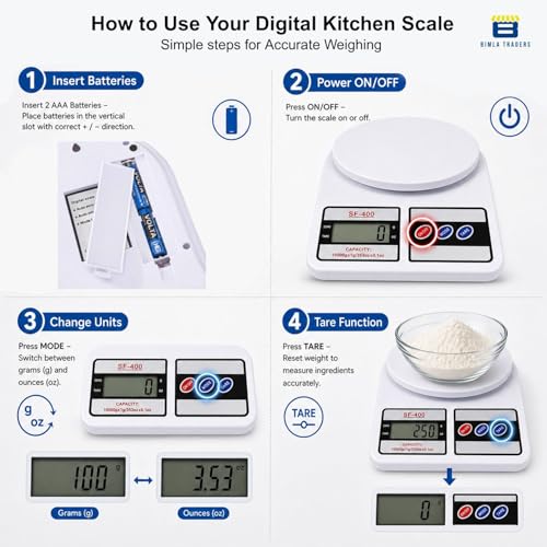 Image of Btag SF-400 Digital Kitchen Weighing Scale | 10Kg x 1g Precision | 1 year (6+6 months) warranty | Food Scale with LCD Display for Cooking, Baking, Meal Prep & Healthy Diet | (Pink)