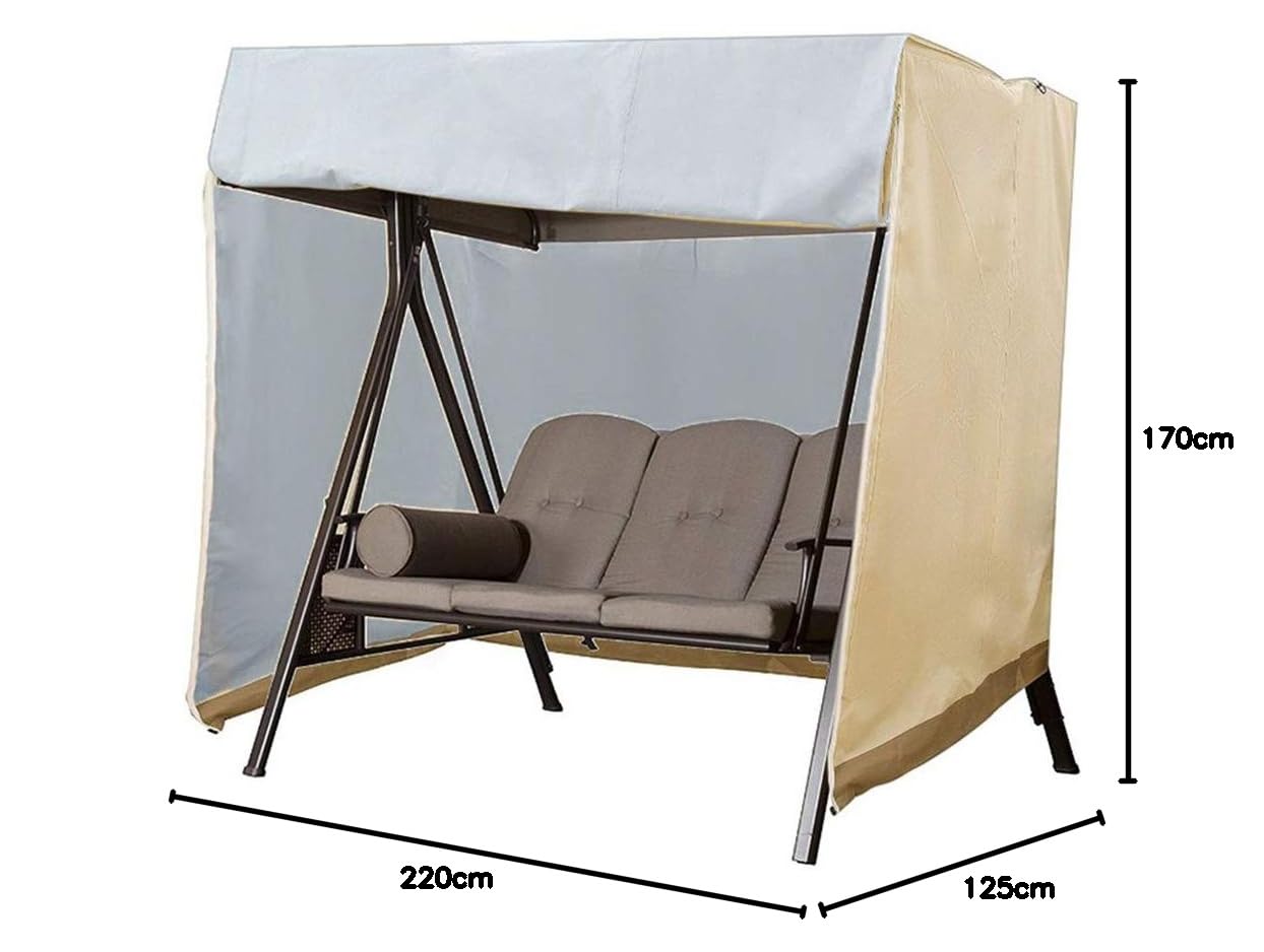 LICHENGTAI Funda para Balancin Columpio 2 Plazas Terraza Jardin, Antipolvo Anti-UV Impermeable Muebles Fundas, para La Cubierta Protectora de La Cubierta del Columpio del Jardín, 160x120x170cm