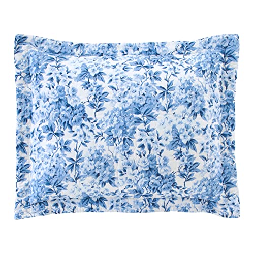 Laura Ashley- King Quilt Set, Cotton Reversible Bedding Set, All Season Cottage Home Décor (Brighton Blue, King) #TOP7