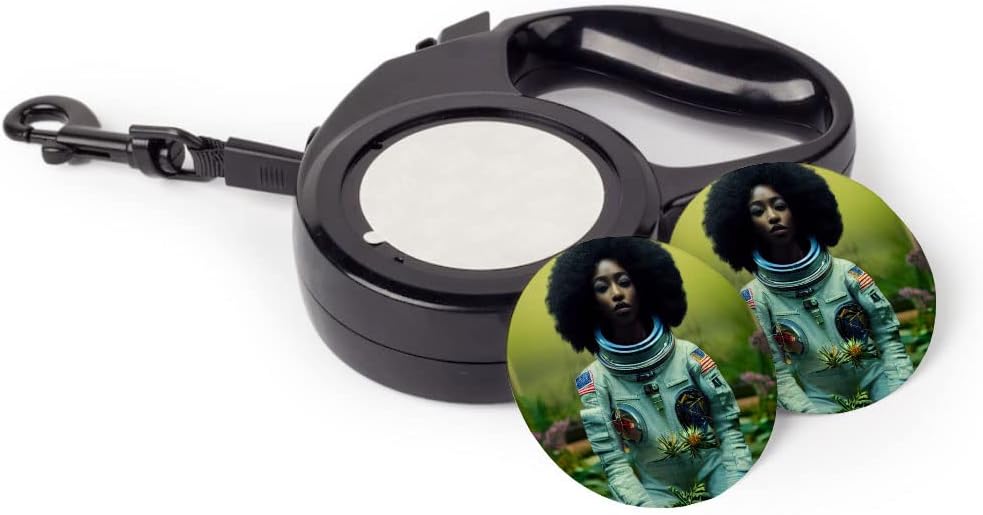 Flower Print Retractable Pet Leash - African American Leash - Unique Design Dog Leash - 118 inches