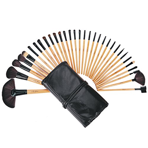 BeautyWill 32 Pieces Makeup Brushes Set Professional Kit for Faces Eyes Eyeshadow Eyeliner Foundation Blush Lip Bronzer With Bag