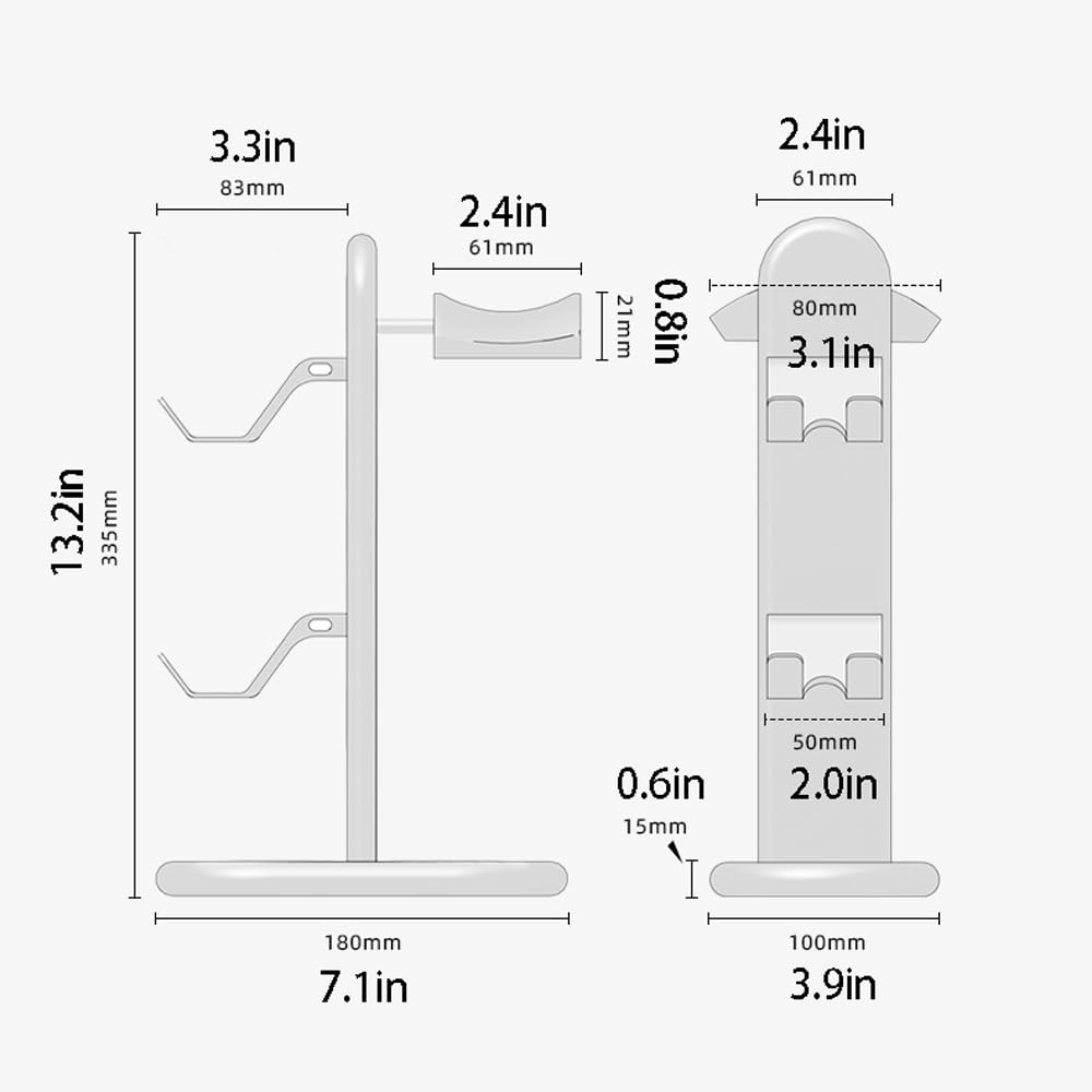 Supporto for Cuffie da scrivania, Supporto for Cuffie e Supporto for Cuffie Durevole, Organizer da scrivania Premium for Cuffie da Gioco e da Ufficio(White)