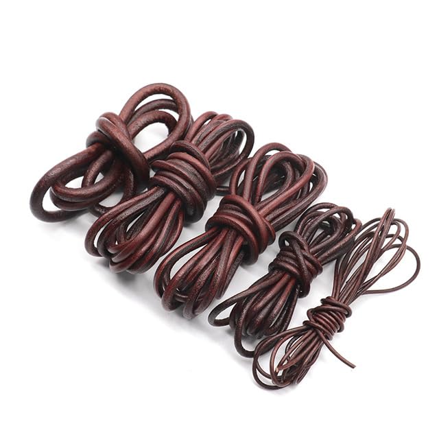 1/2meters Round Genuine Leather Cords Vintage 2/3/4/5/6/8mm Cow Leather Cord Fit Bracelet Necklace DIY Jewelry Making Findings