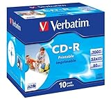 verbatim cd-r audio vinyl CD-R Verbatim CD-R Super AZO Wide Inkjet Printable 700 MB 10 Pieza(s) - CD-RW vírgenes (CD-R, 700 MB, 10 Pieza(s), 120 mm, 52x, Caja de Joyas)