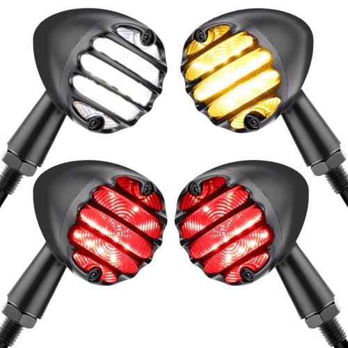 Eagwinger Motorcycle Turn Signals LED Front and Rear Lights Grille