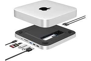 Mac Mini M2 Stand with M.2 NVMe Enclosure & USB-C Hub