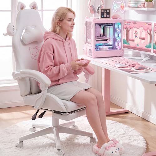 Dowinx Gaming Chair for Adults with Footrest, Ergonomic Cat Ear Computer Chair, Reclining Gamer Chair with Headrest and Massage Lumbar, 290 lbs by Dowinx - Image 2