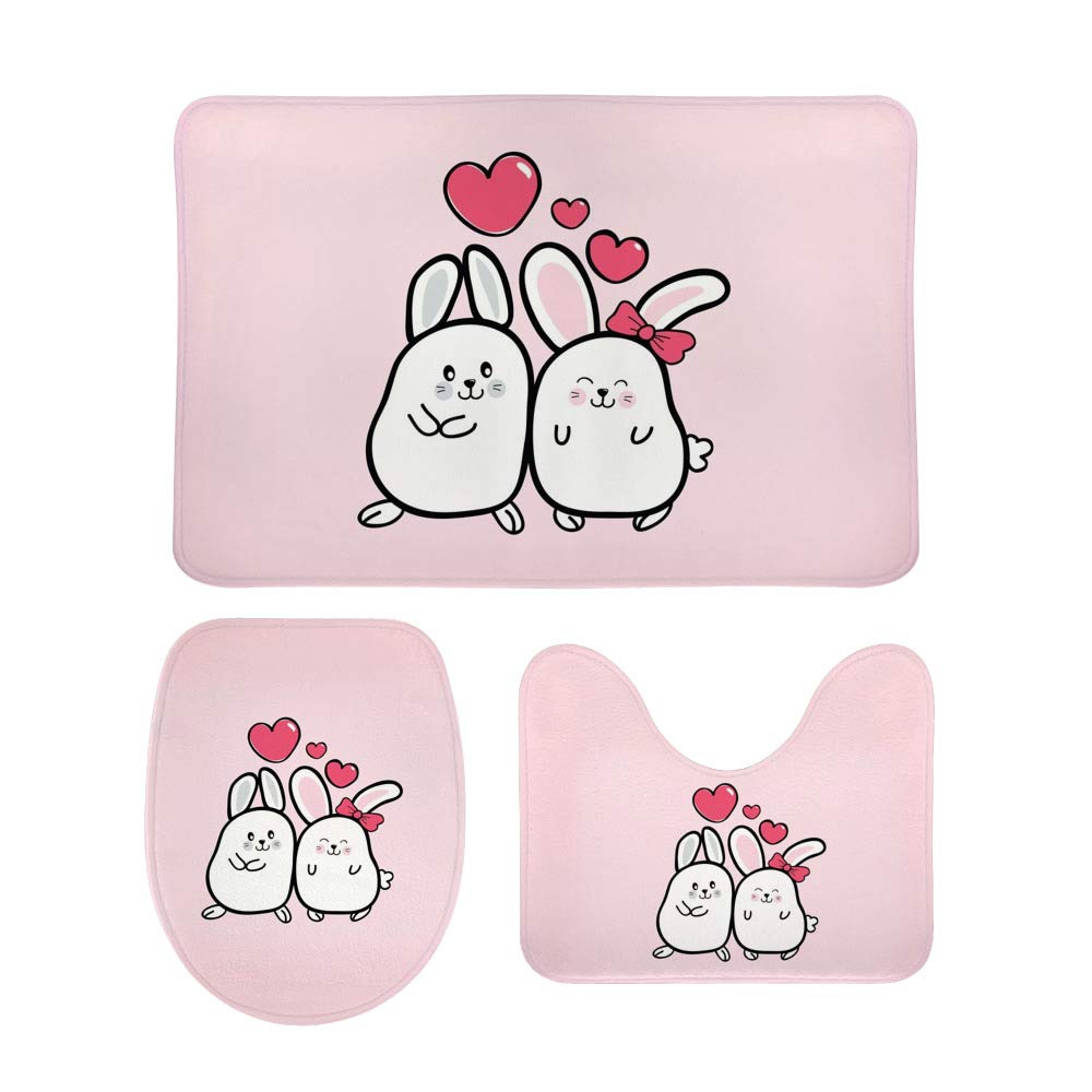 Ensemble de tapis de bain 3 pièces en velours corail couleur 2 doux